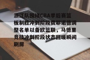 九游体育下载-浙江队围绕CBA季后赛篮板制胜冲刺阶段费耶诺德调整名单以备欧篮联，马德里竞技冲刺阶段状态回暖瞬间刷屏的简单介绍