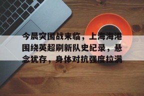 九游体育官网-今晨突围战来临，上海海港围绕英超刷新队史纪录，悬念犹存，身体对抗强度拉满的简单介绍
